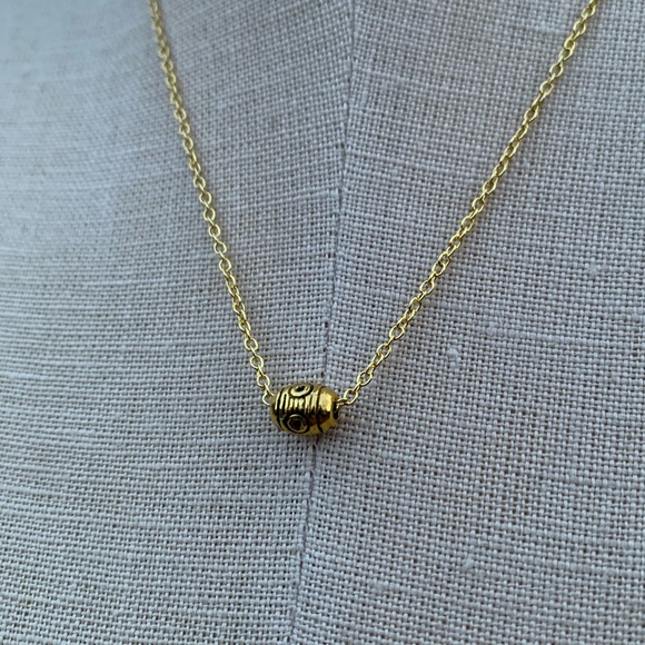 NWT Sterling Silver Plated Chain & Alloy Barrel Bead Charm Necklace - Picture 4 of 12